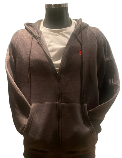 Polo Hoodie - Charcoal Grey - Size L
