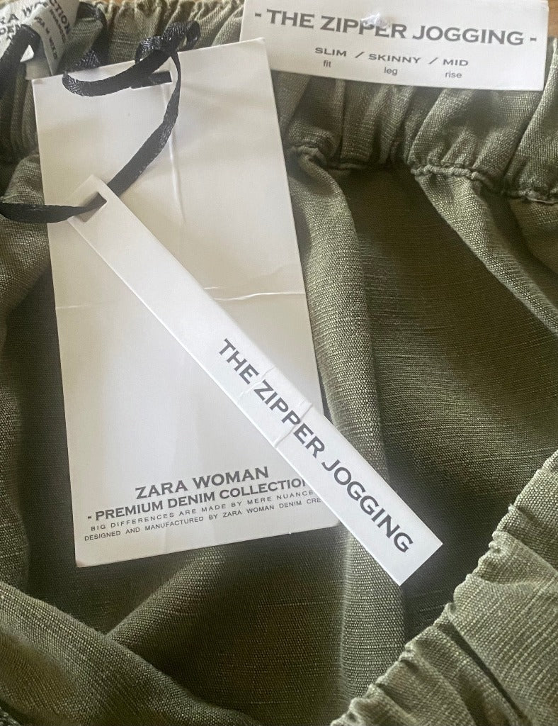 ZARA Khaki Trousers Size M - NEW with Tags