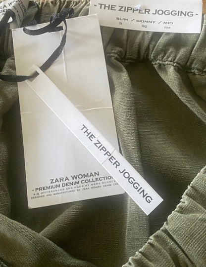 ZARA Khaki Trousers Size M - NEW with Tags