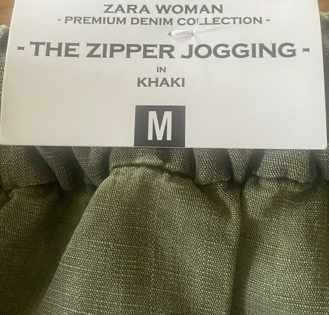 ZARA Khaki Trousers Size M - NEW with Tags