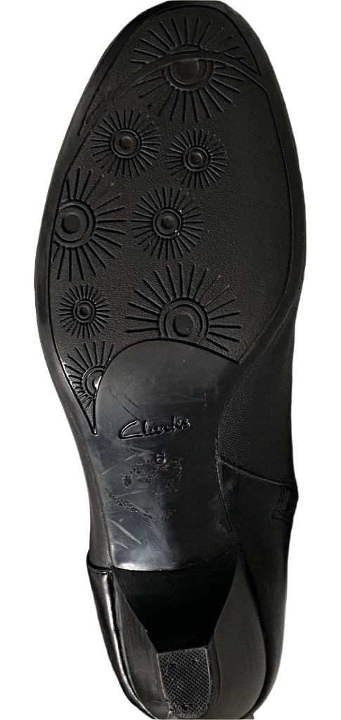 Clarks Black Leather Boots - Size UK6 - Sole