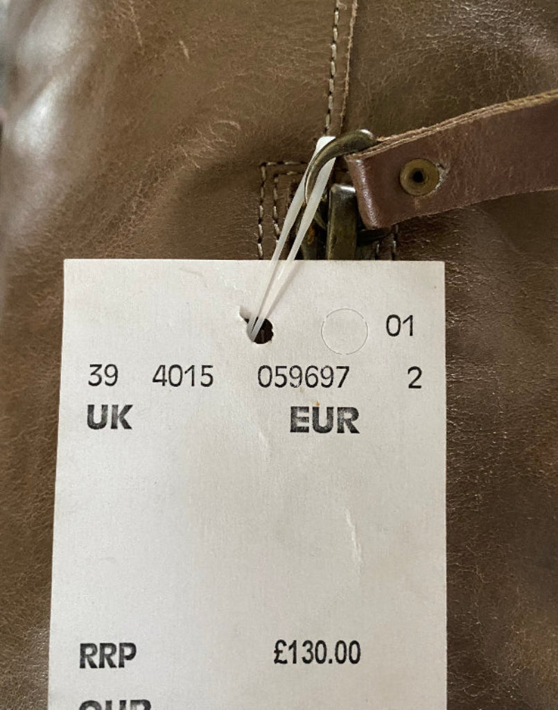 Clarks Khaki Leather Boots - Price Tag
