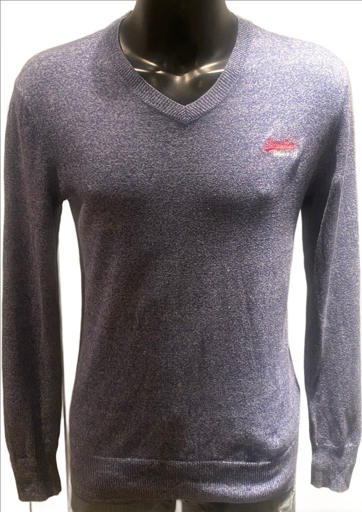 Superdry Blue Cashmere Blend Sweater - Size M