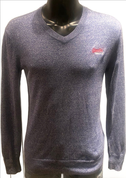 Superdry Blue Cashmere Blend Sweater - Size M