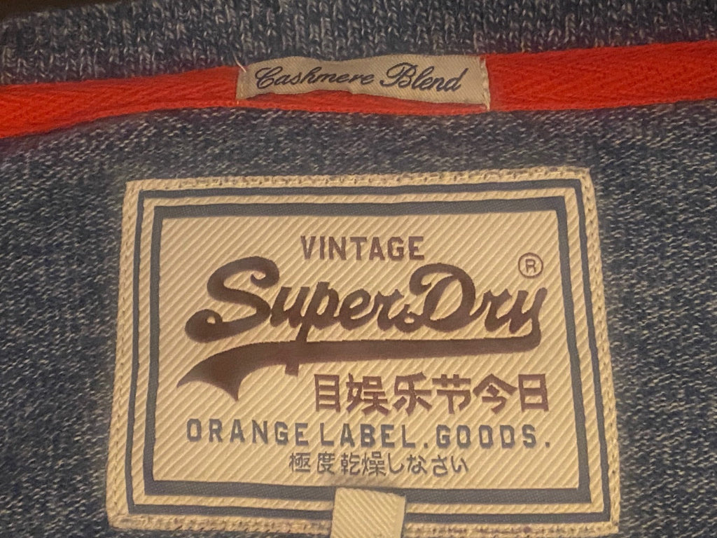 Superdry Blue Cashmere Blend Sweater - Size M