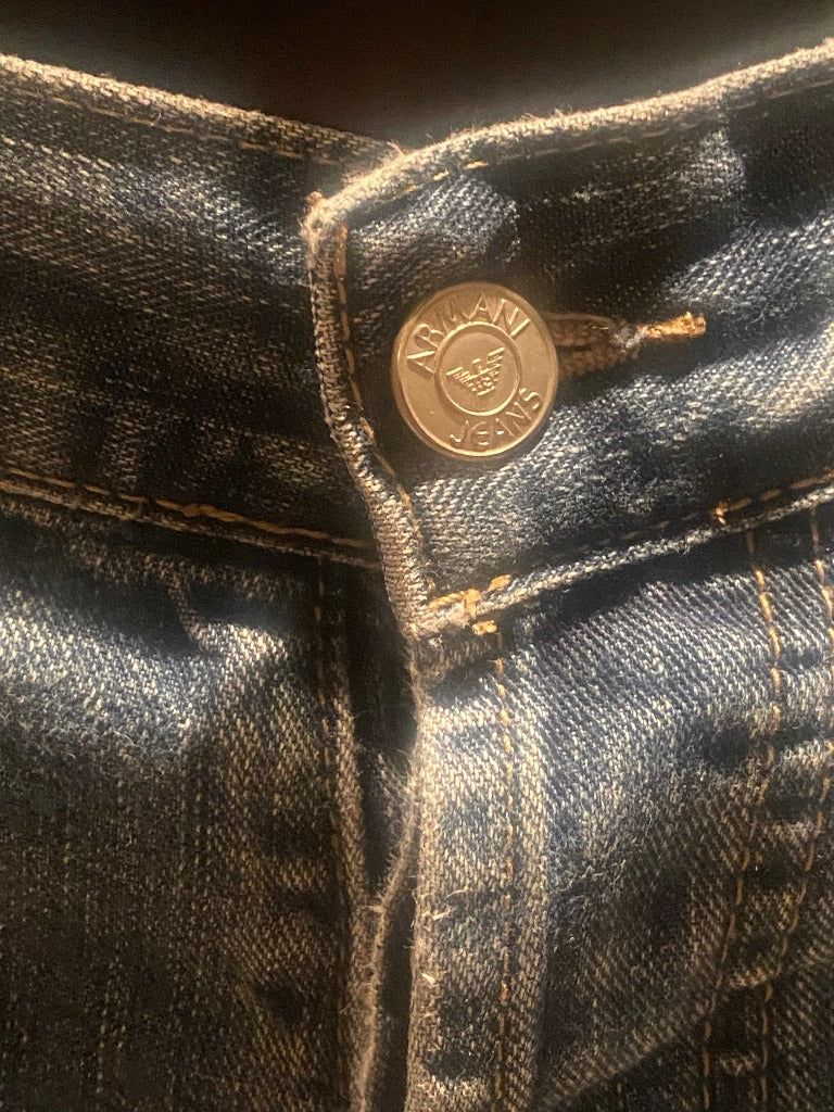 Armani Jeans Vintage Stonewash Jeans Button