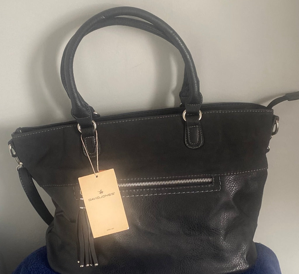 David Jones Black Leather Bag NEW