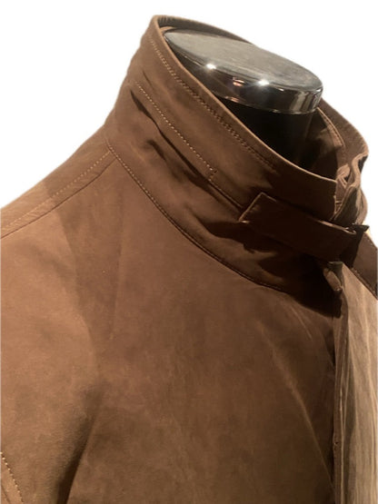 Hugo Boss Brown Moleskin Coat - Collar