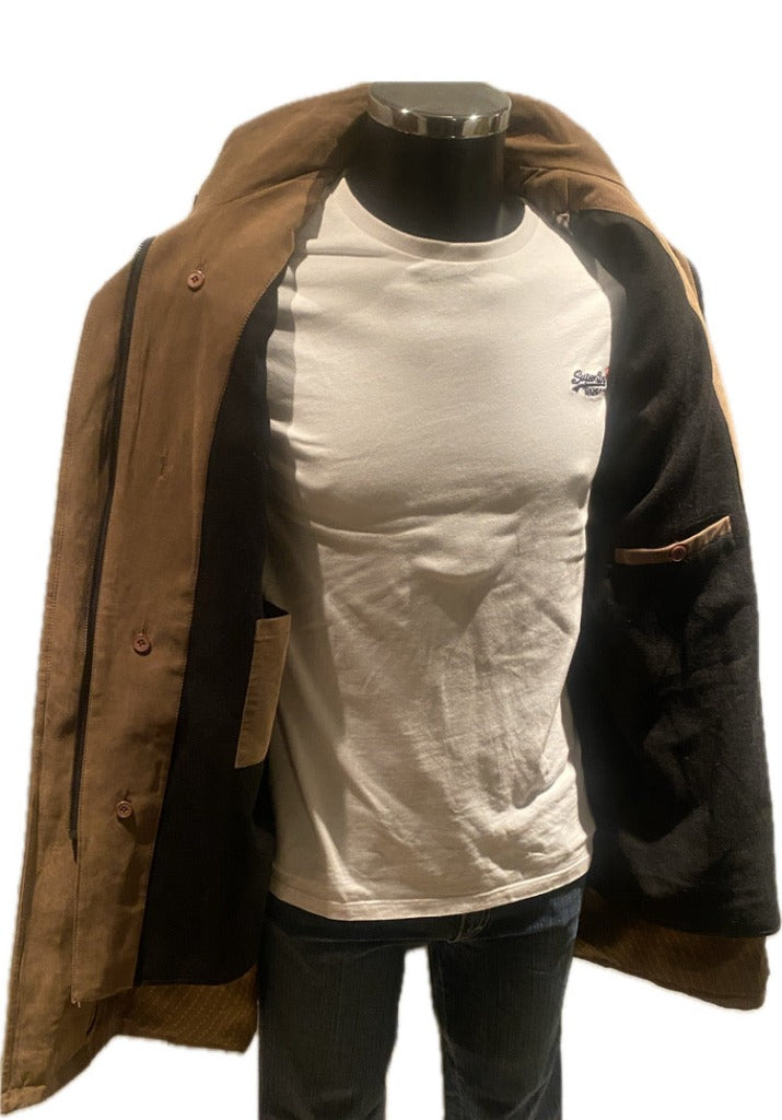 Hugo Boss Brown Moleskin Coat - With Detachable Liner