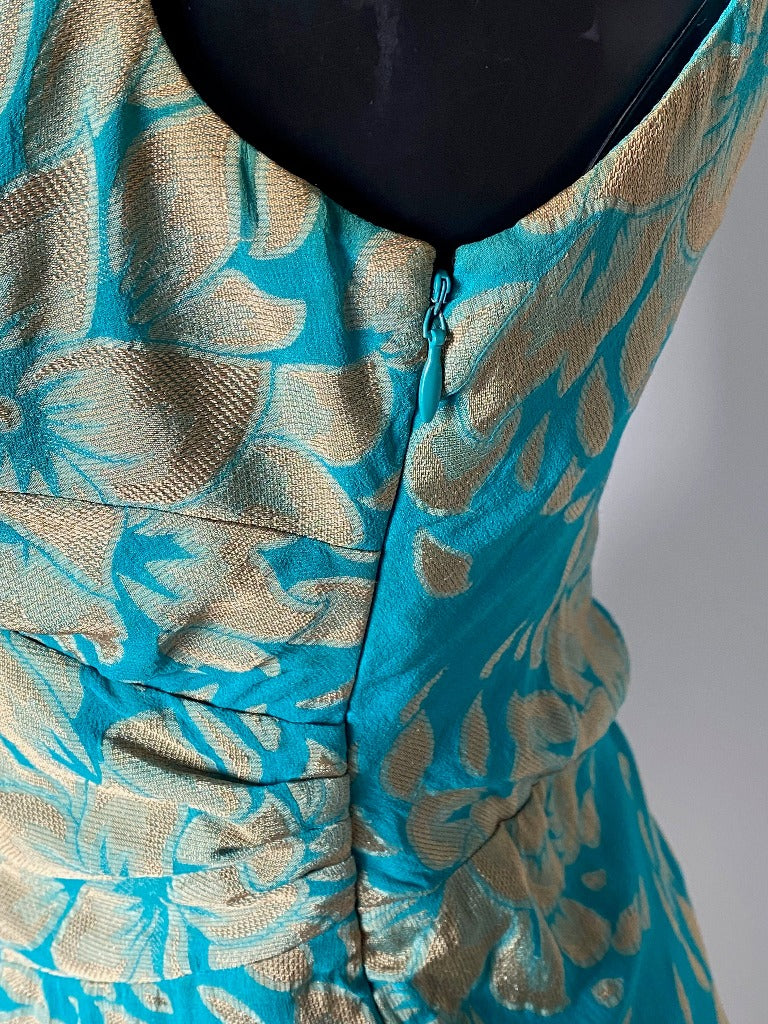 Ted Baker Green/Gold Chiffon Top - Zip