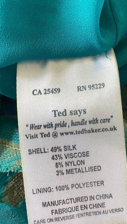 Ted Baker Green/Gold Chiffon Top - Mix