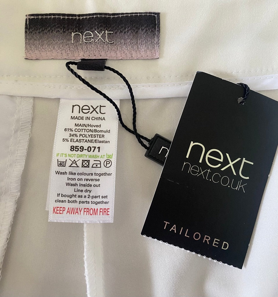 Next White Trousers - Material Mix