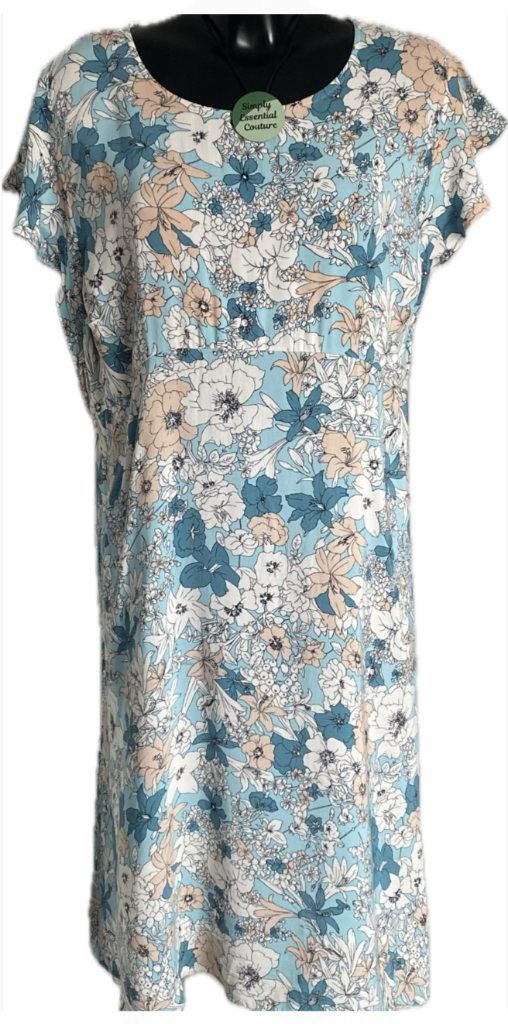 M&S Blue & Green Pattern Dress - UK22