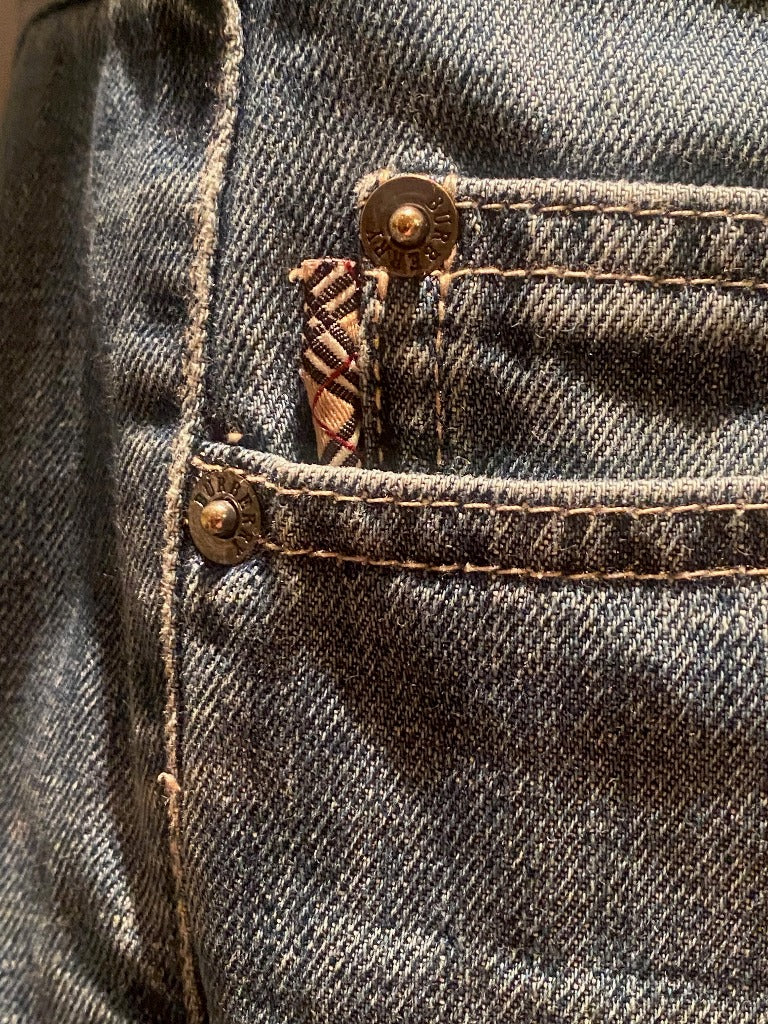 Vintage Styled Burberry Jeans - W34R - Inside Pocket Rivet 