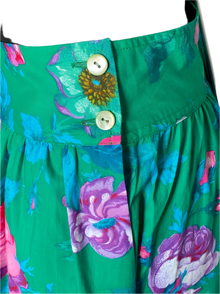 KENZO Green Flowered Skirt - UK10
