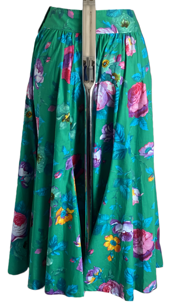 KENZO Green Flowered Skirt - UK10