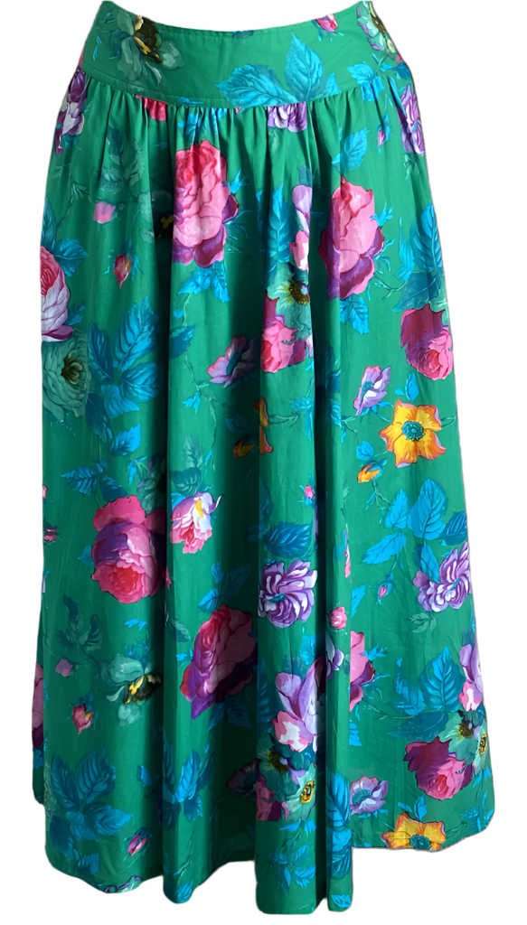 KENZO Green Flowered Skirt - UK10