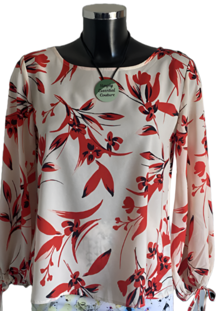 French Connection Cream Flowered Top - UK6