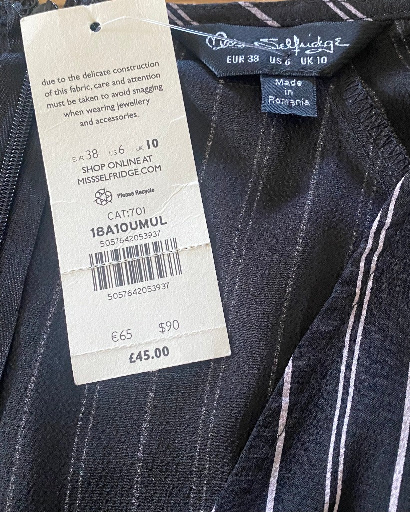 Miss Selfridge Black Jumpsuit Price Label