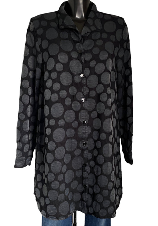 Sahara London Black Long Shirt - UK M