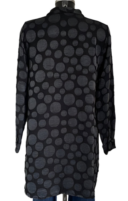 Sahara London Black Long Shirt - UK M
