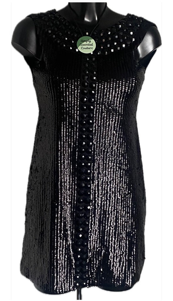 LIPSY Black Sequin Mini Dress - UK10