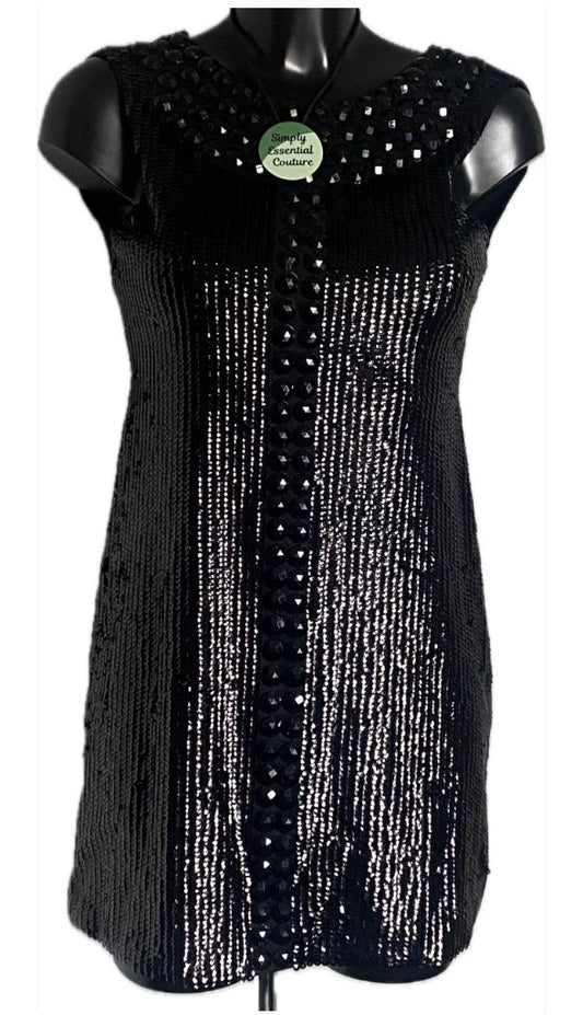 LIPSY Black Sequin Mini Dress - UK10