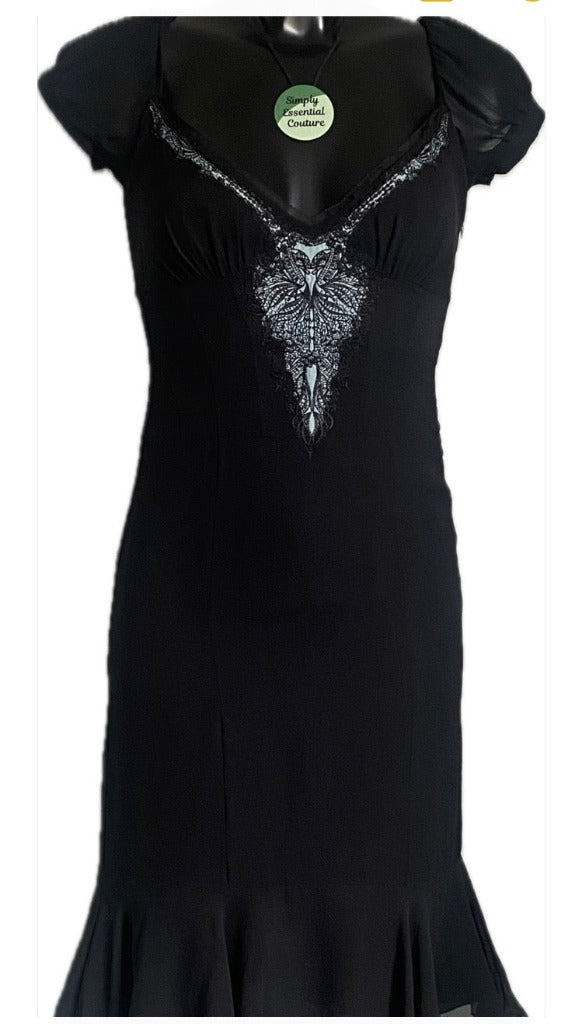 Karen Millen Vintage Black Dress - UK8