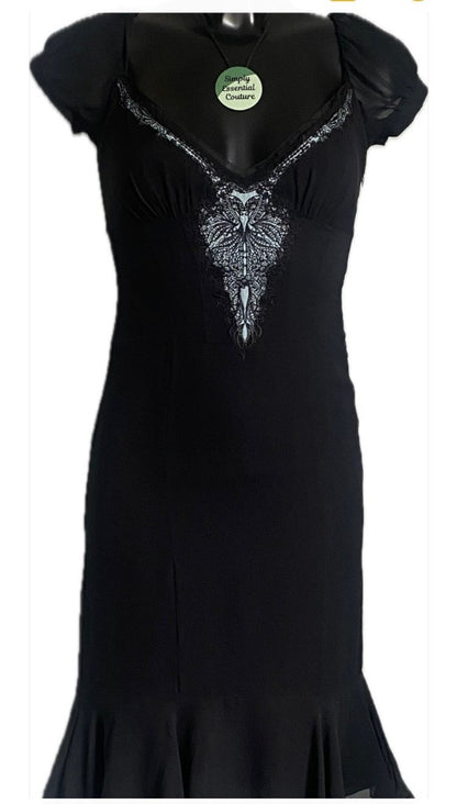 Karen Millen Vintage Black Dress - UK8