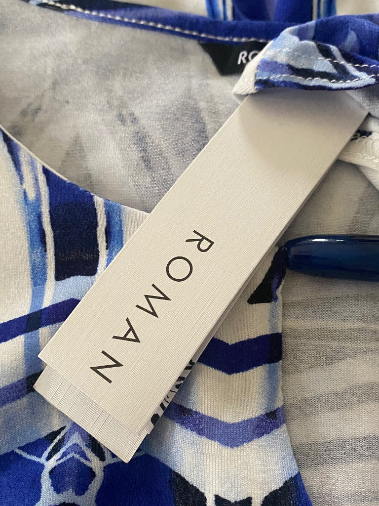 ROMAN Blue & White Knotted Top - Tags