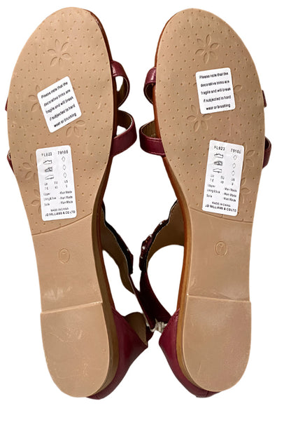 JD Williams Burgundy Beaded Sandals UK7