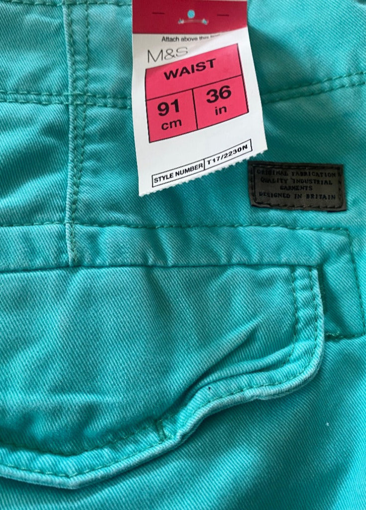 North Coast Green Chino Shorts - Size Tag