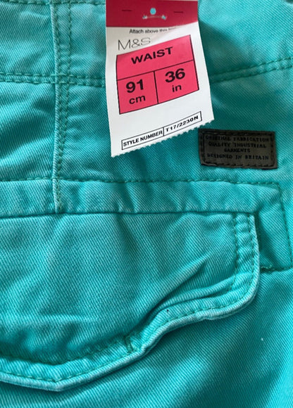 North Coast Green Chino Shorts - Size Tag