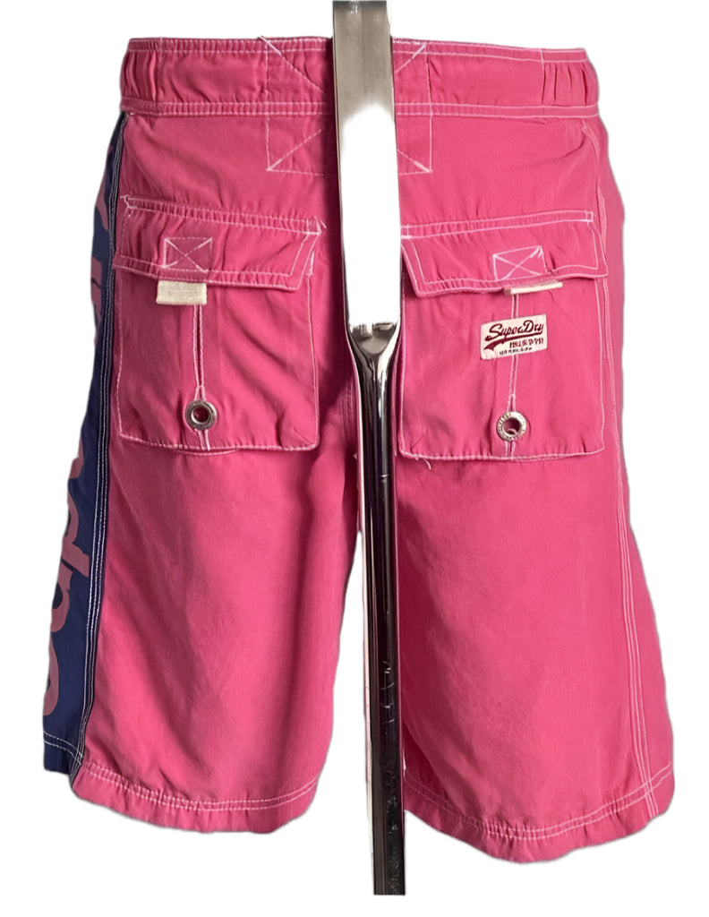 SUPERDRY Pink Swim Shorts - Size UK S
