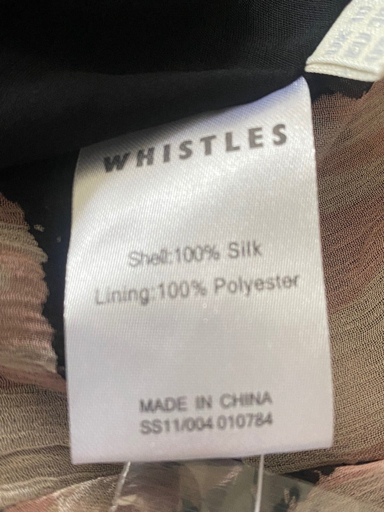 Whistles Pink & Brown Silk Dress -  UK8 - Pre-loved