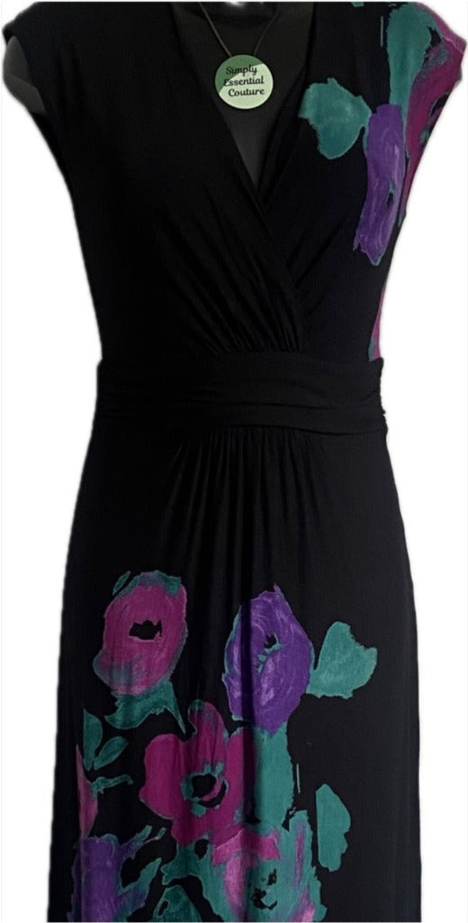 LAURA ASHLEY Vintage Black Dress - UK14 - Pre-loved in Great Condition