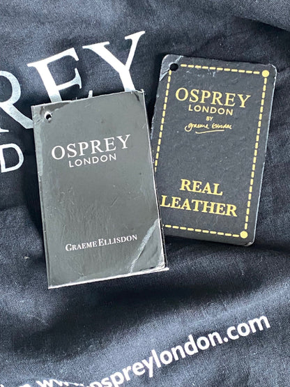 OSPREY LONDON Black Leather Bag Tags