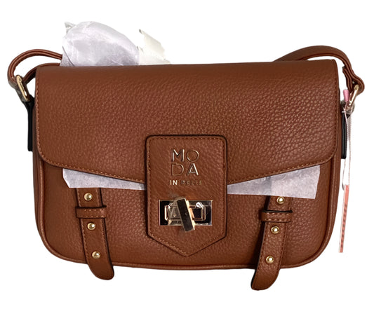 Moda in Pelle Brown Leather Sloane Bag