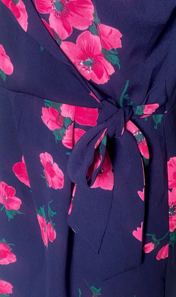 Warehouse Navy Playsuit - Size UK12