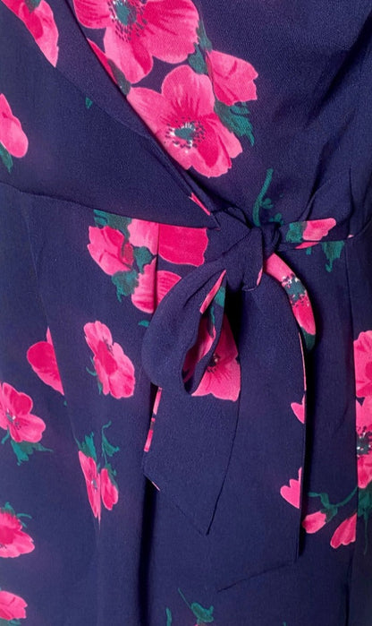 Warehouse Navy Playsuit - Size UK12