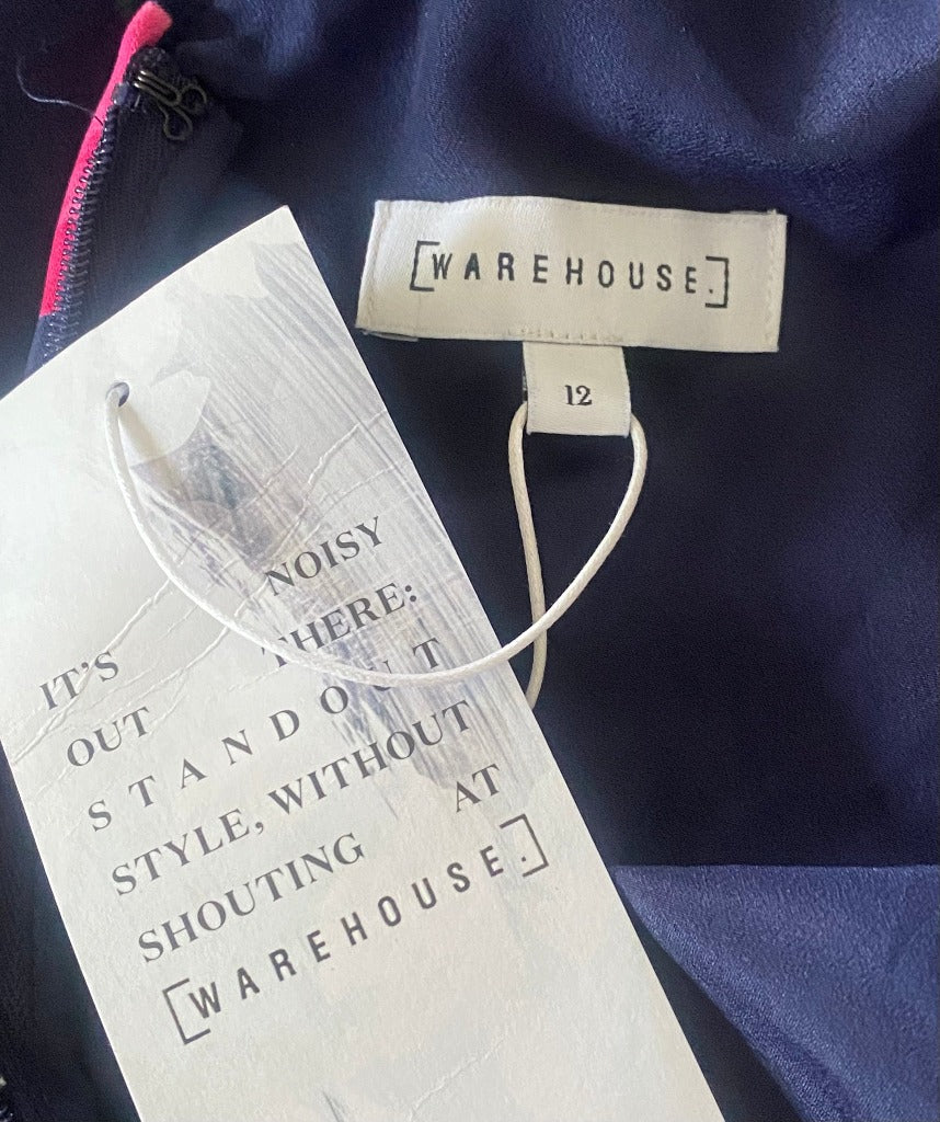 Warehouse Navy Playsuit - UK12 - Tags