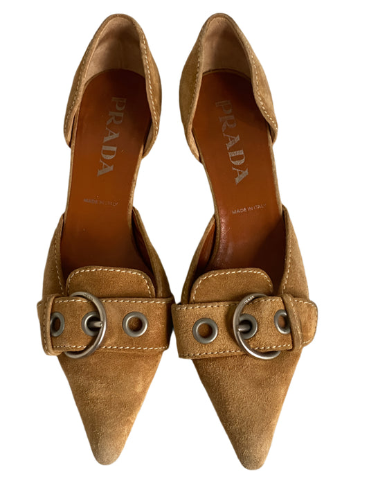PRADA Tan Suede & Leather Shoes UK2.5