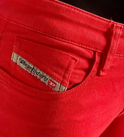 Diesel Super Skinny Red Jeans - Size UK8