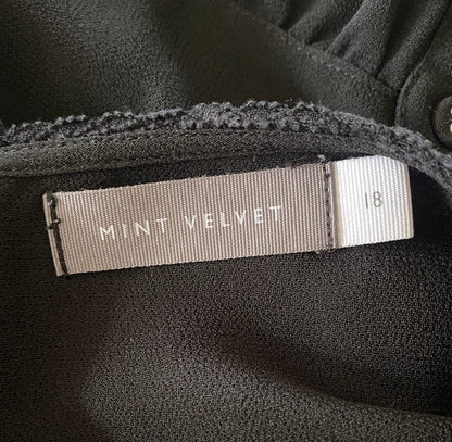 MINT VELVET Black Hobo Top - Size UK18