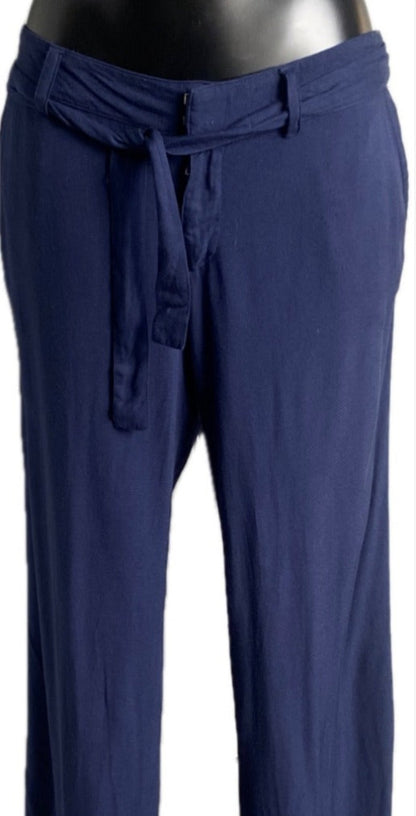 Tommy Hilfiger Navy Cotton Trousers - UK8