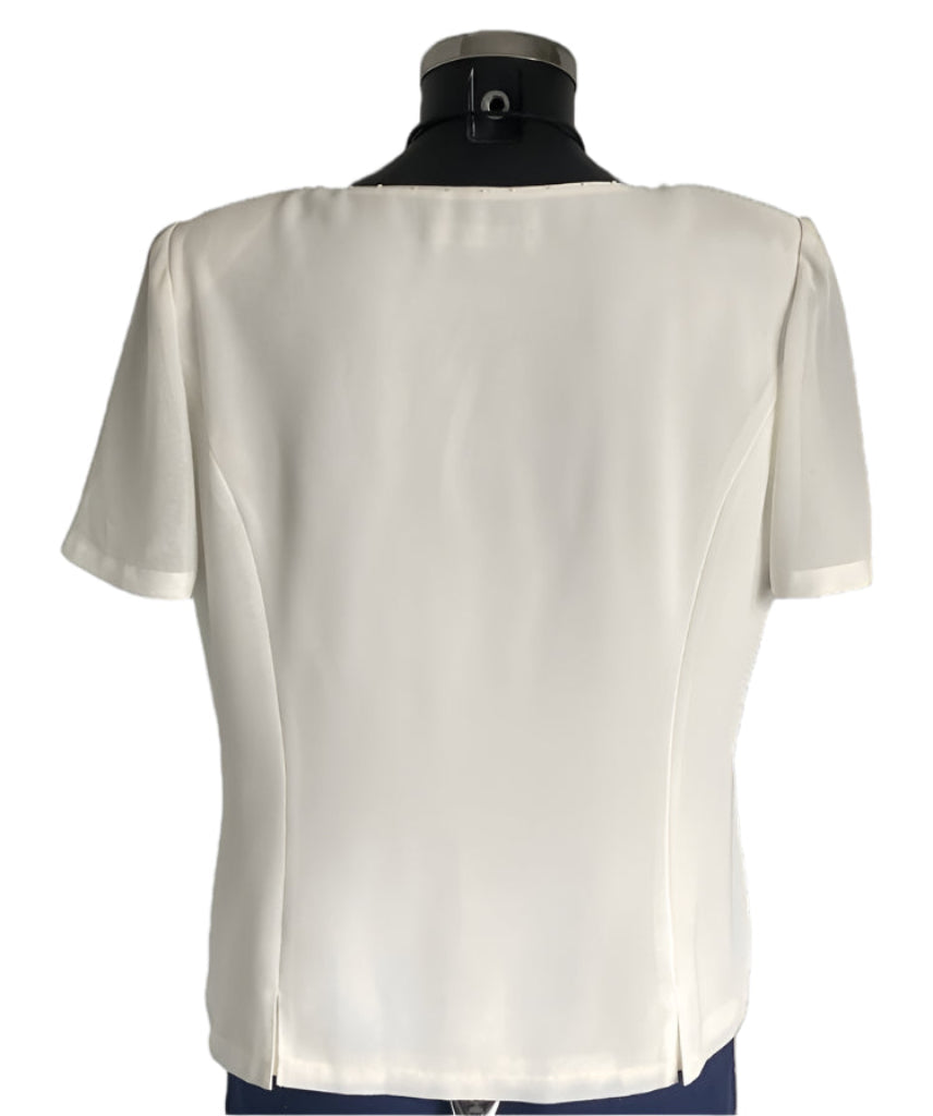 Jacques Vert Cream Embroidered Top - UK14