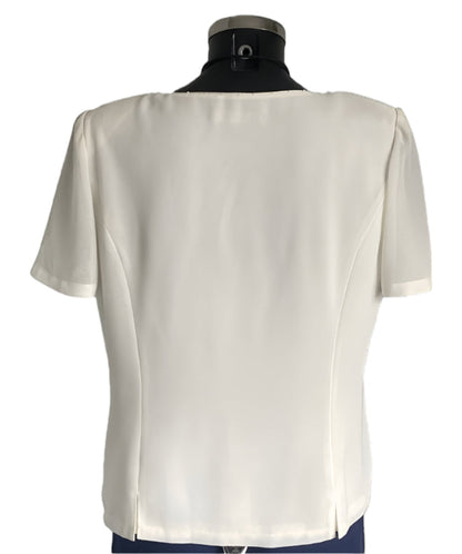 Jacques Vert Cream Embroidered Top - UK14