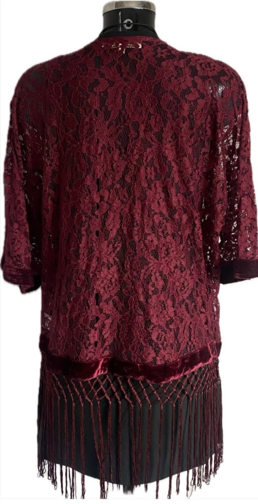 PARISIAN Burgundy Lace Top - UK10
