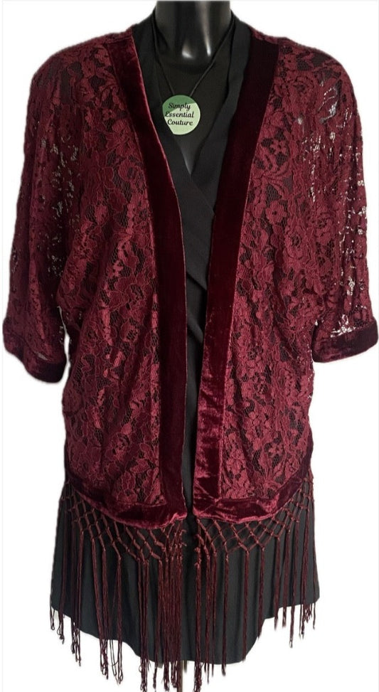 PARISIAN Burgundy Lace Top - UK10