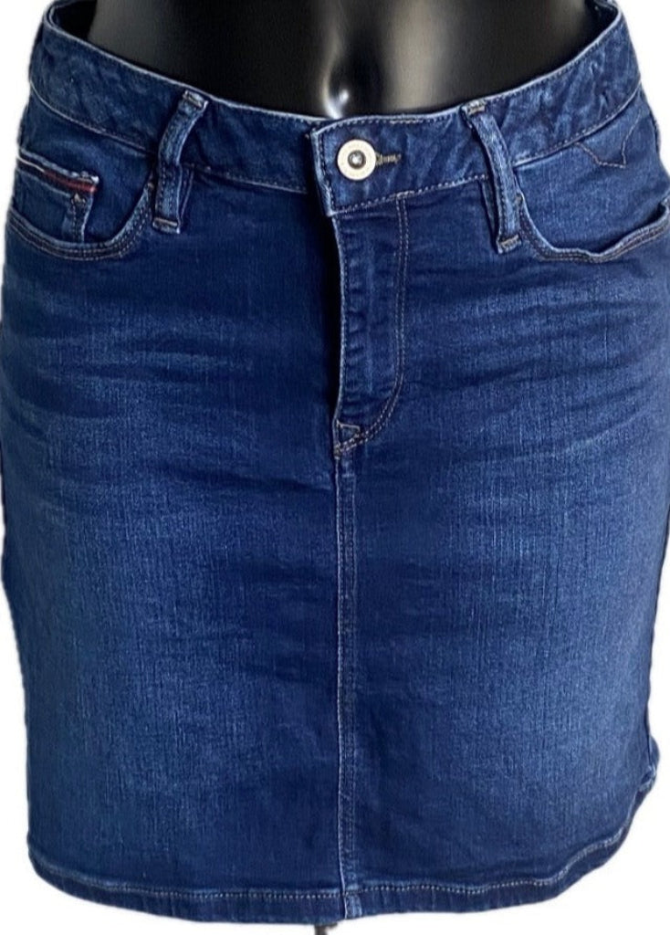 Tommy Hilfiger Blue Denim Skirt - UK M